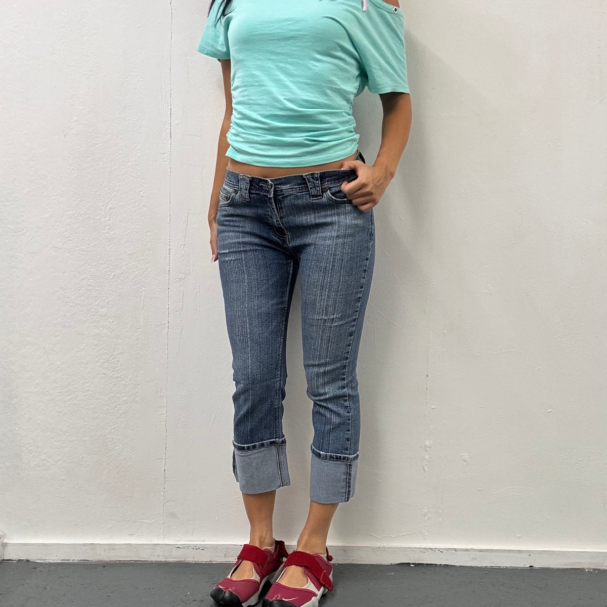 vintage denim 3/4 capris
