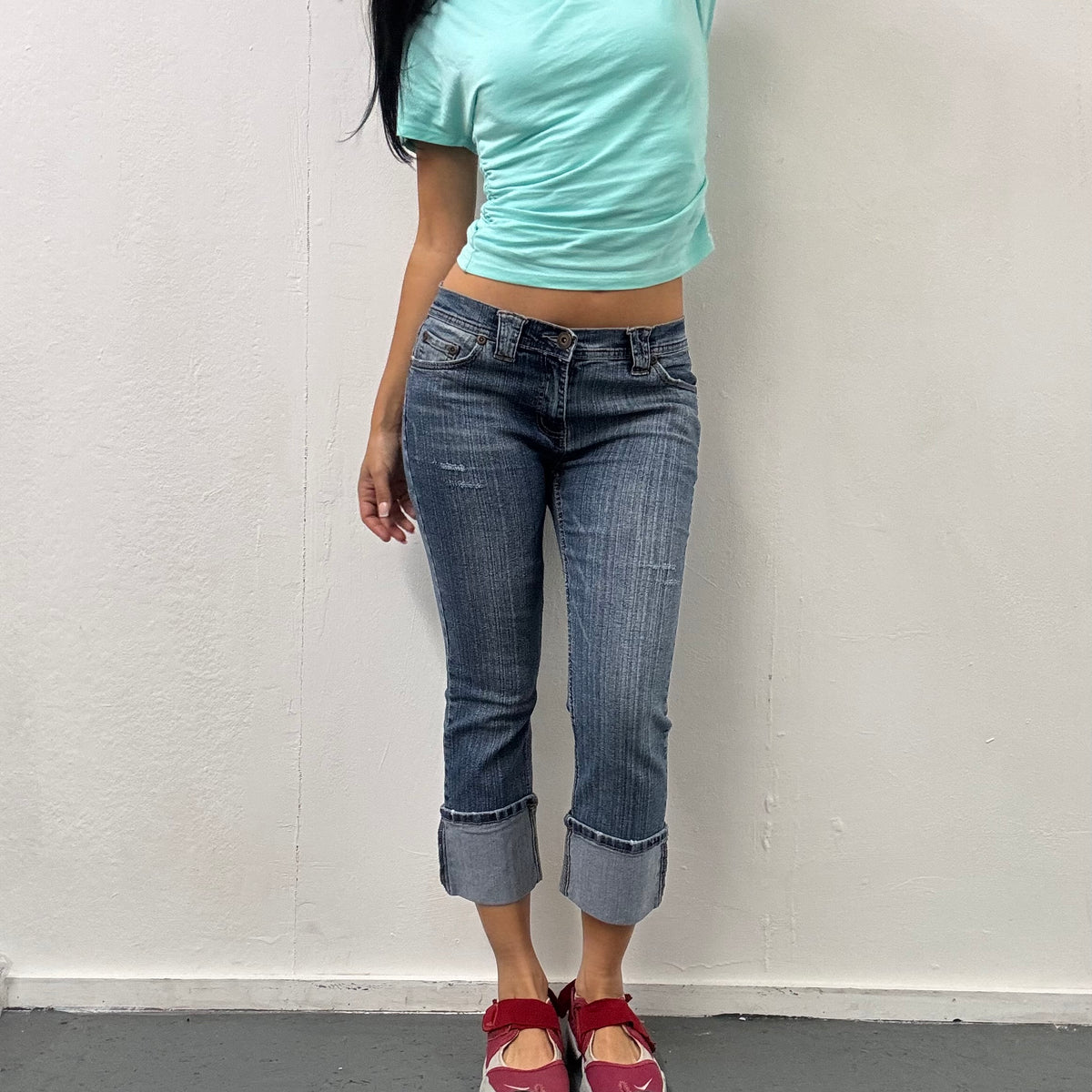 vintage denim 3/4 capris